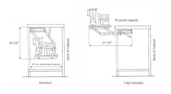 Kitchen Appliance Lift, White - Wood Technology
