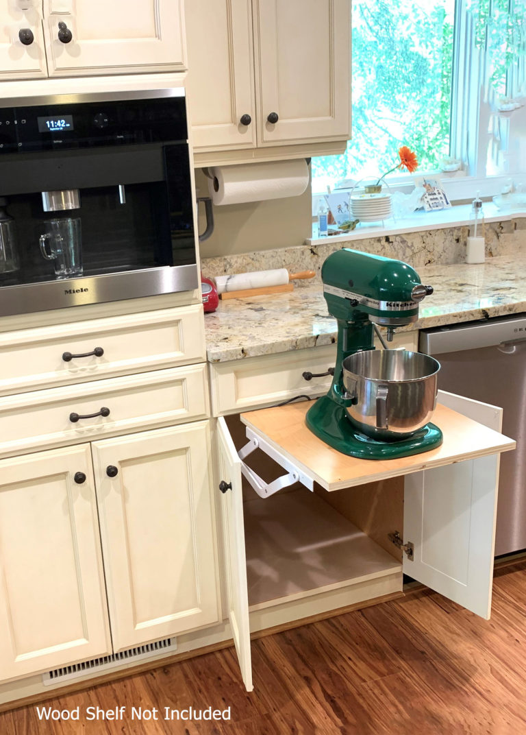 Kitchen Appliance Lift, White Wood Technology