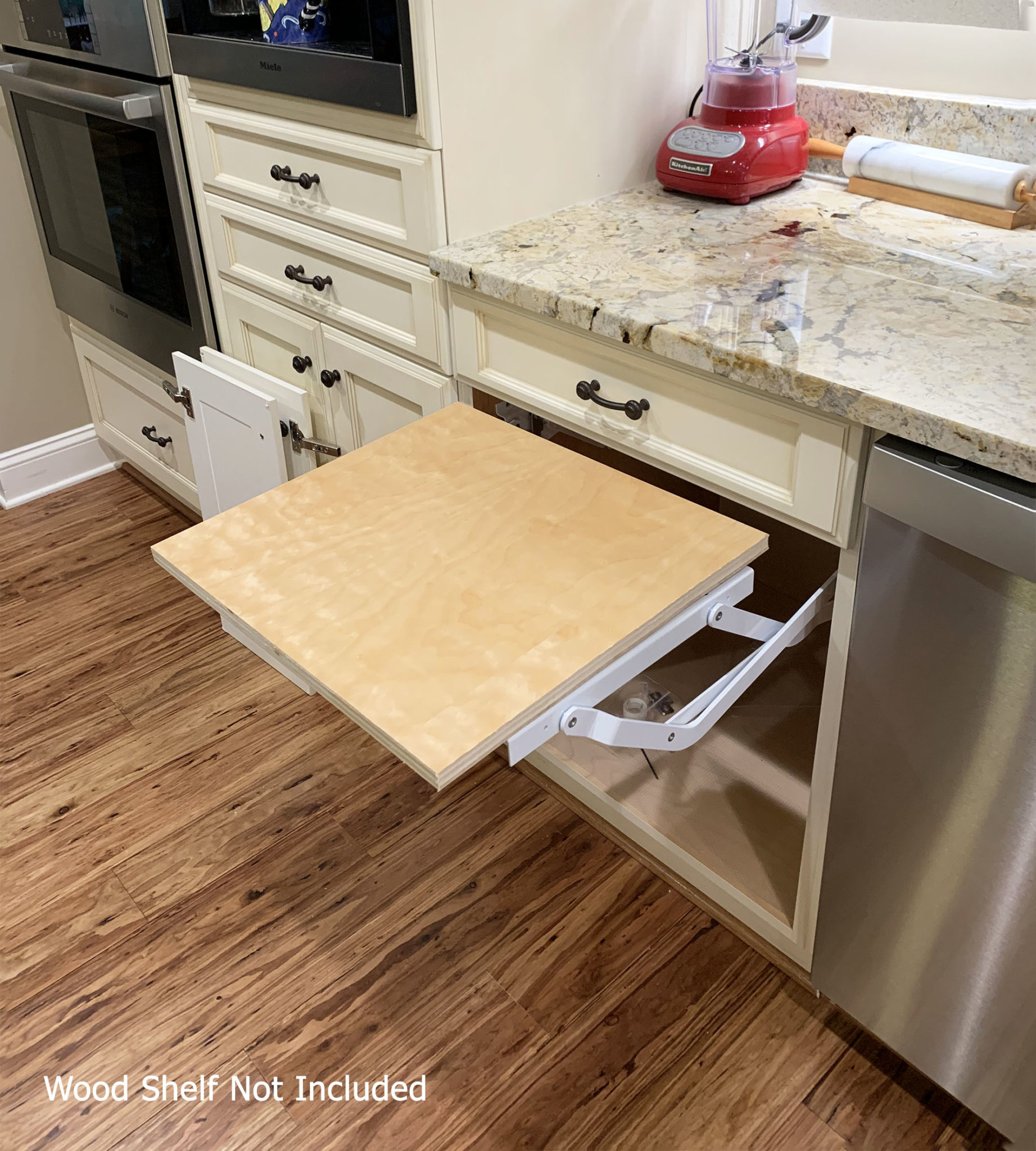 Kitchen Appliance Lift, White Wood Technology