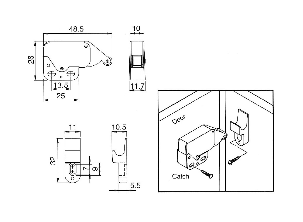 Product drawing with dimensions