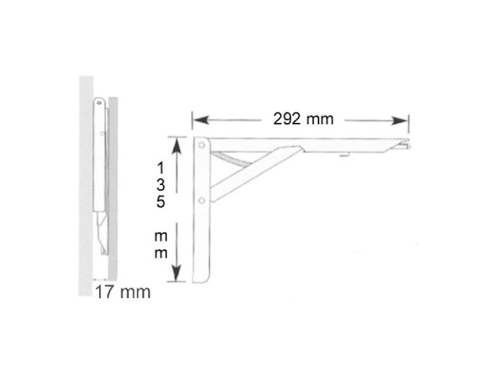 Self-Lock Folding Shelf Bracket, 12 inch, White, 1 Pair - Wood Technology