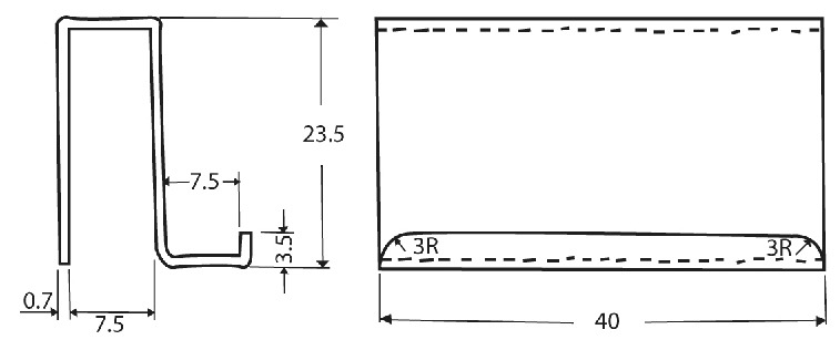 Glass Door Pull, Polished Chrome - Wood Technology